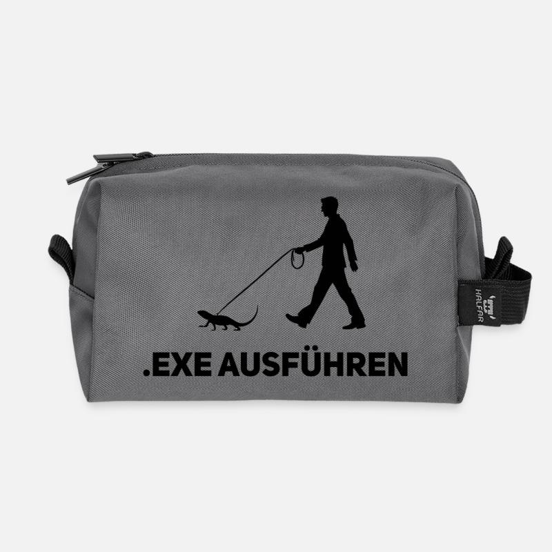 .EXE ausführen – Lustiges Informatiker Shirt - Recycelte Kulturtasche - Anthrazit