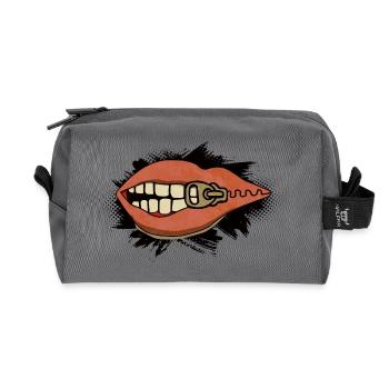 Shut up - Recycled Toiletry Zip Bag - anthracite - Front