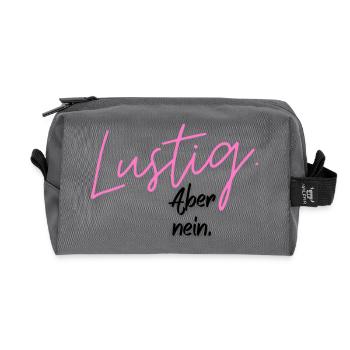Lustig. Aber nein. - Recycelte Kulturtasche - Anthrazit - Vorne