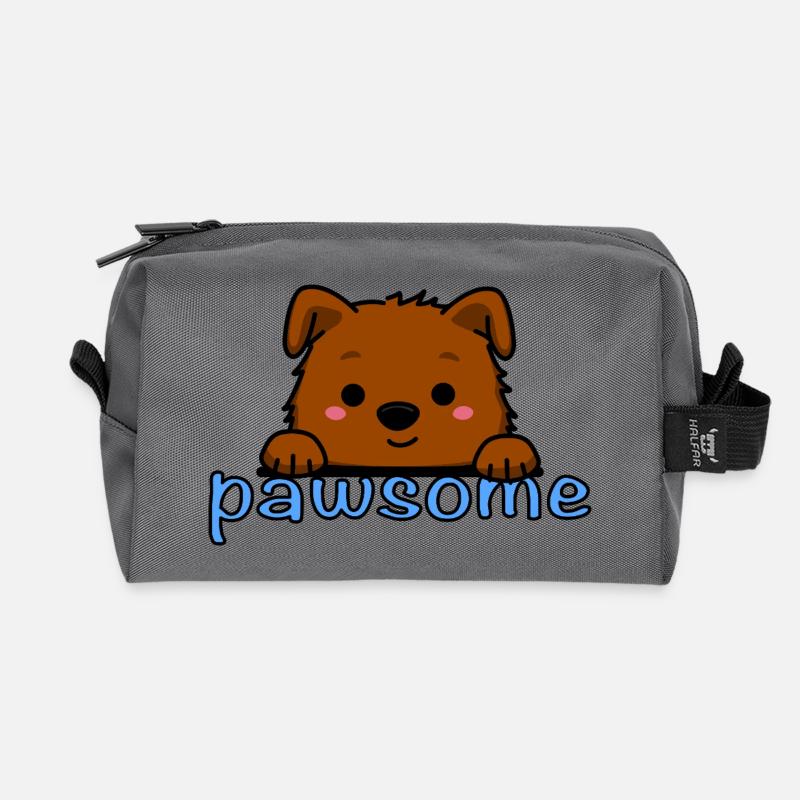Pawsome! - Recycled Toiletry Zip Bag - anthracite