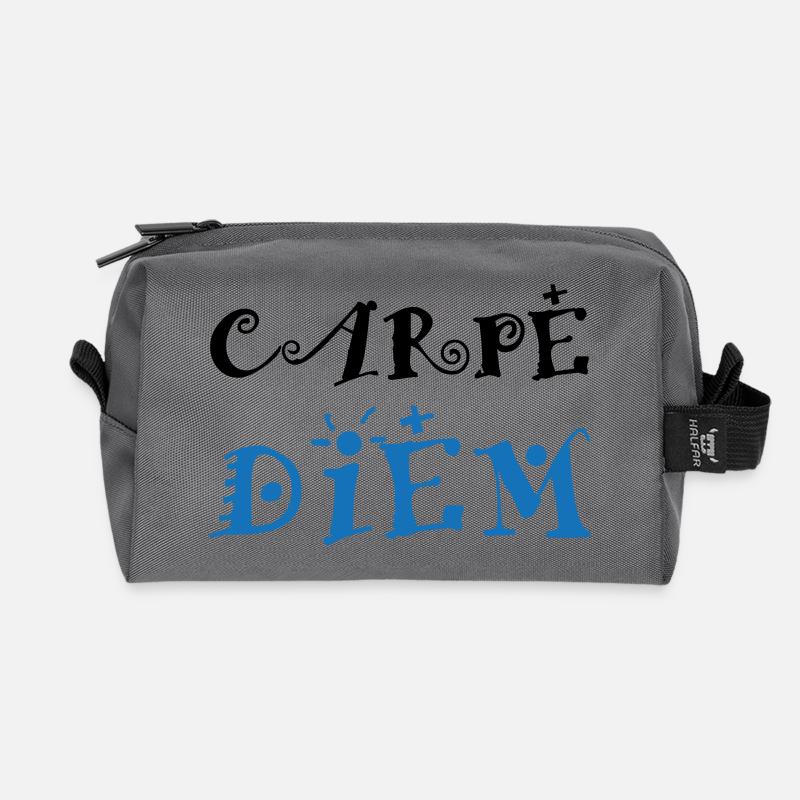 Carpe Diem - Recycled Toiletry Zip Bag - anthracite