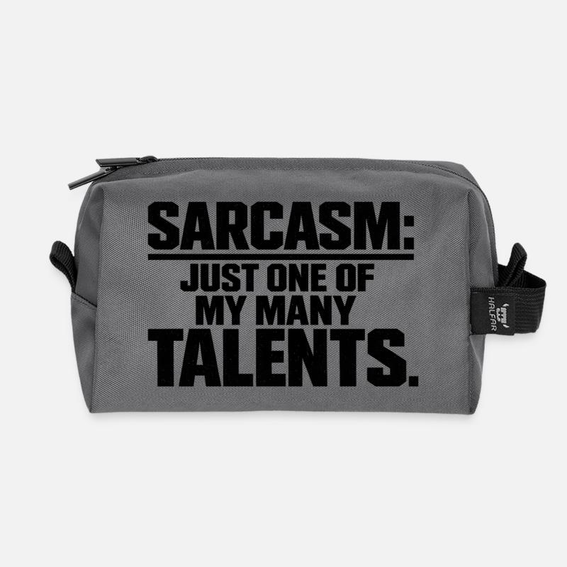 Sarcasm Funny Quote - Recycled Toiletry Zip Bag - anthracite