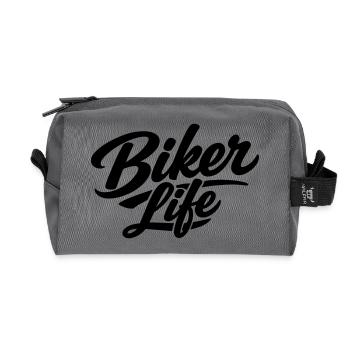 Biker Life - Recycled Toiletry Zip Bag - anthracite - Front
