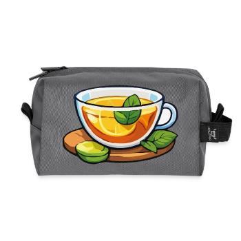 Zitrustee mit Minze - Recycelte Kulturtasche - Anthrazit - Vorne