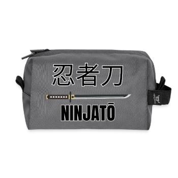 Ninjatō 忍者刀 – Japanese Ninja Sword - Recycled Toiletry Zip Bag - anthracite - Front