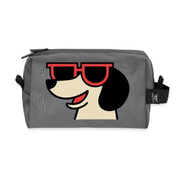 Cooler Dackel Brille Chef - Recycled Toiletry Zip Bag - anthracite - Front