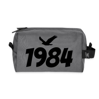 1984 Vintage Eagle Graphic - Recycled Toiletry Zip Bag - anthracite - Front