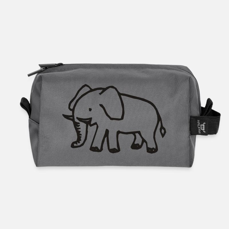 Elefant - Recycelte Kulturtasche - Anthrazit
