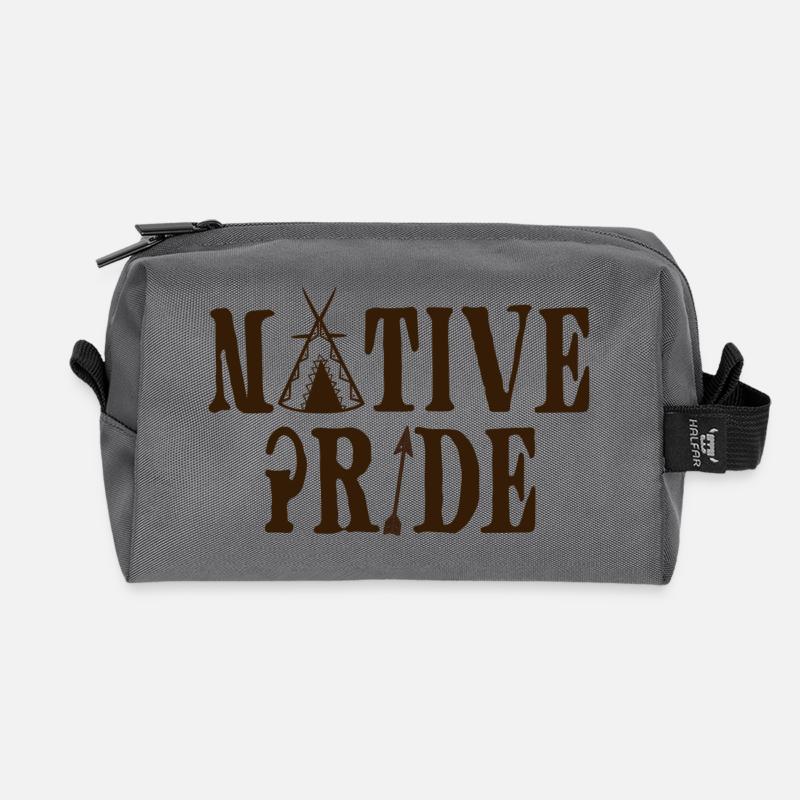 Indianer: Native Pride - Recycelte Kulturtasche - Anthrazit