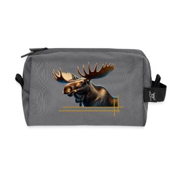 The king of the forest the moose - Recycled Toiletry Zip Bag - anthracite - Front