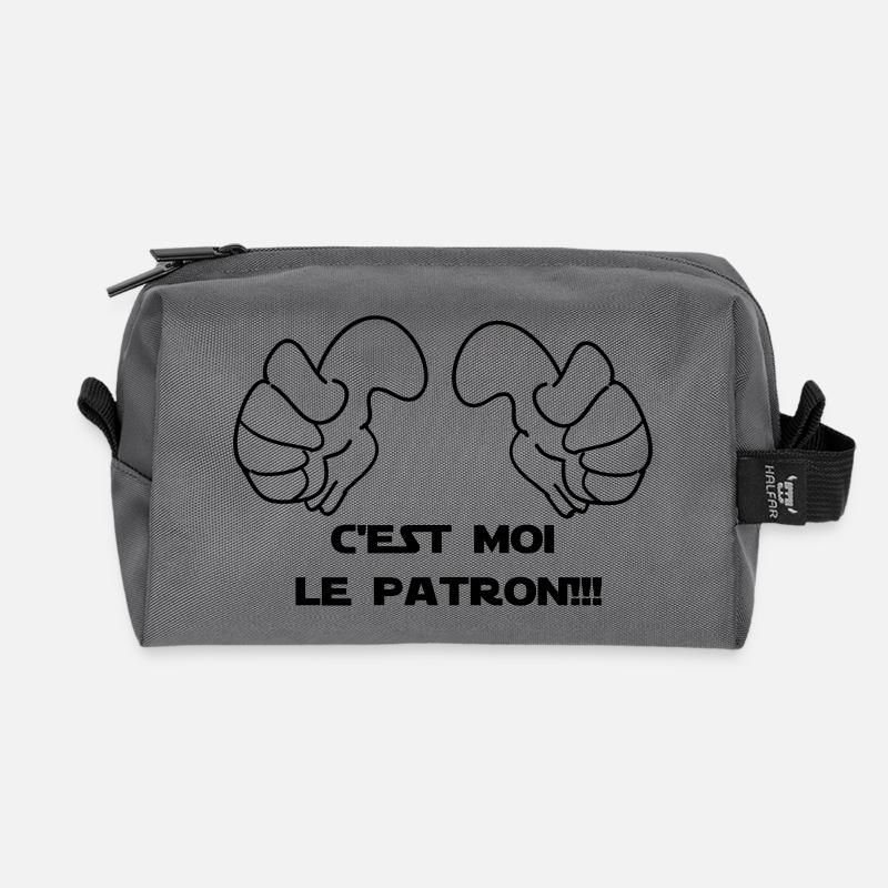 C'EST MOI LE PATRON - Trousse de toilette en tissu recyclé - anthracite