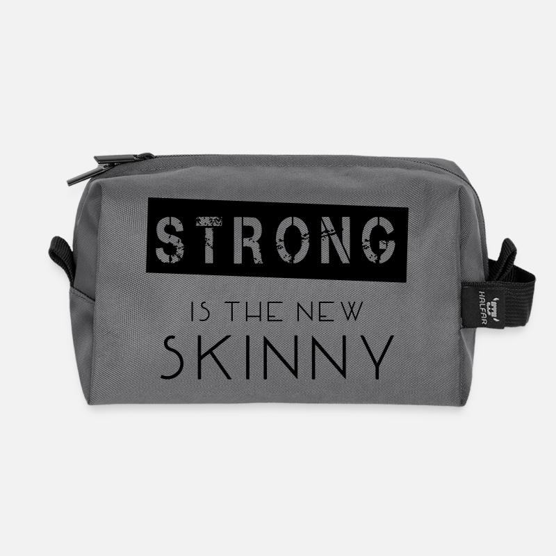Strong Is The New Skinny - Recycelte Kulturtasche - Anthrazit