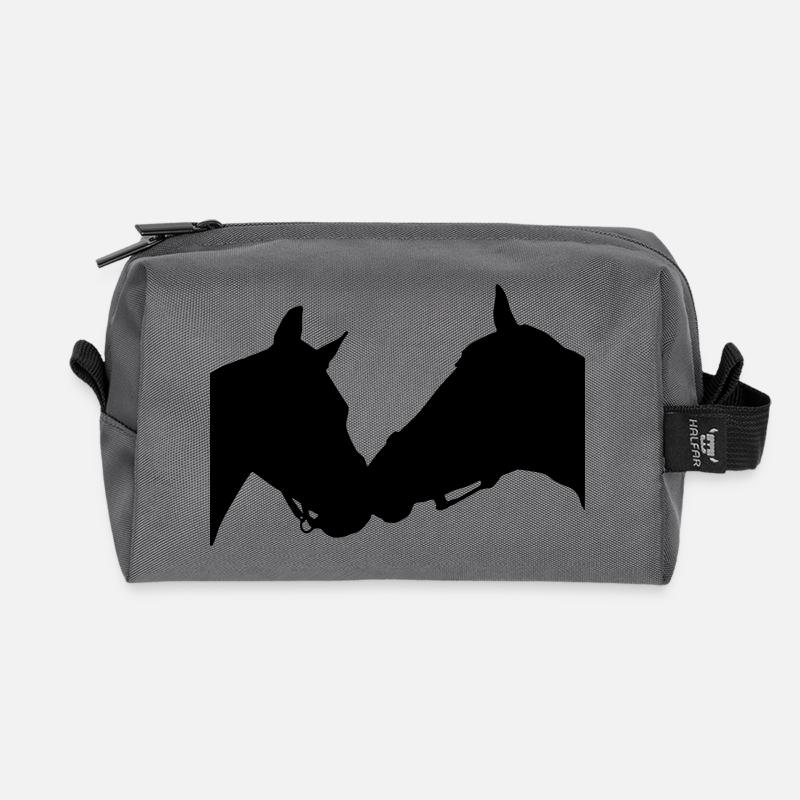 Pferde Silhouette - Recycelte Kulturtasche - Anthrazit