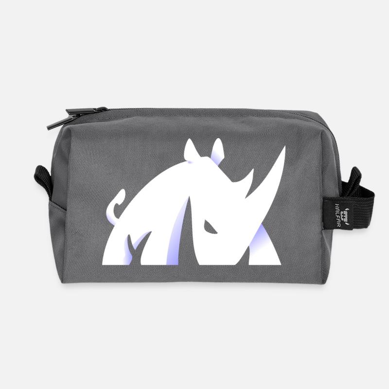Design Nashorn - Recycelte Kulturtasche - Anthrazit