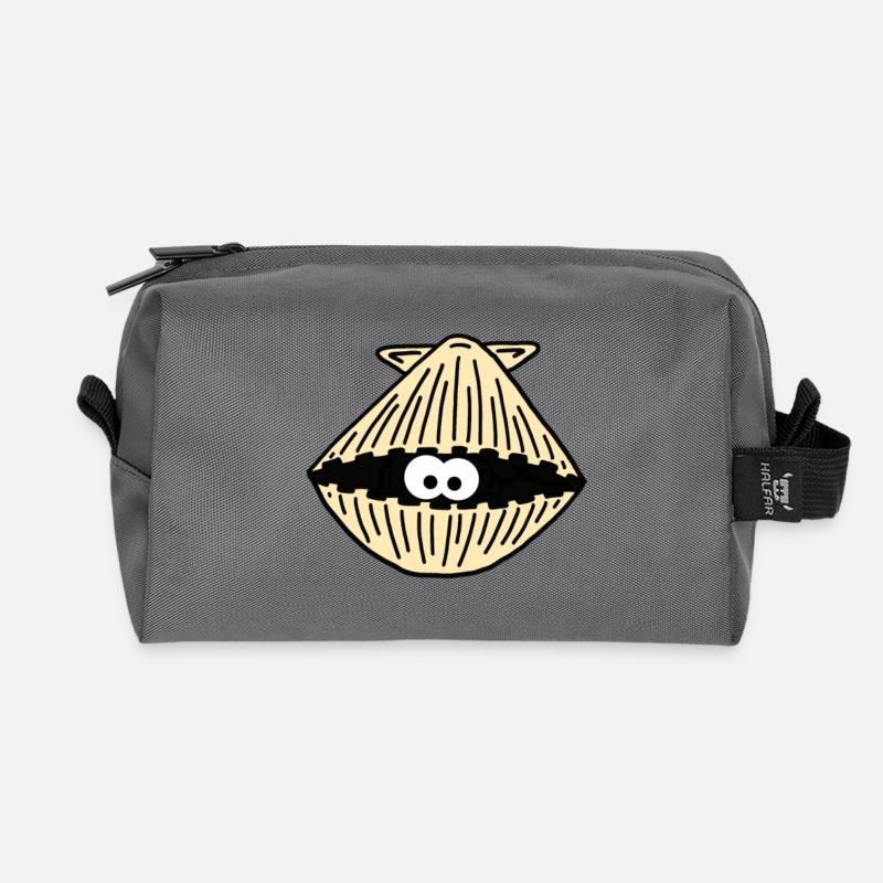 Muschel / clam / shell - Recycelte Kulturtasche - Anthrazit