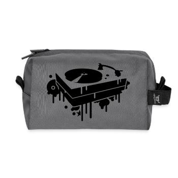 Un tourne-disque - Trousse de toilette en tissu recyclé - anthracite - Devant