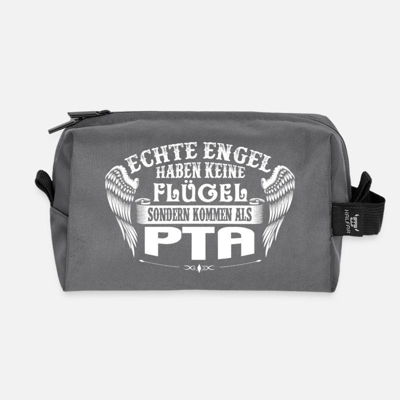 Engel sind PTA - Recycelte Kulturtasche - Anthrazit