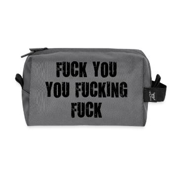 fuck you you fucking scheiß drauf verdammt vulgär - Recycelte Kulturtasche - Anthrazit - Vorne