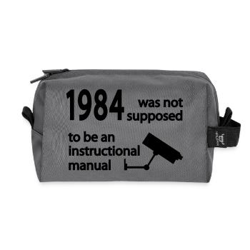 1984 - Recycled Toiletry Zip Bag - anthracite - Front