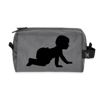 Baby Shadow B - 1 color vector - Recycled Toiletry Zip Bag - anthracite - Front