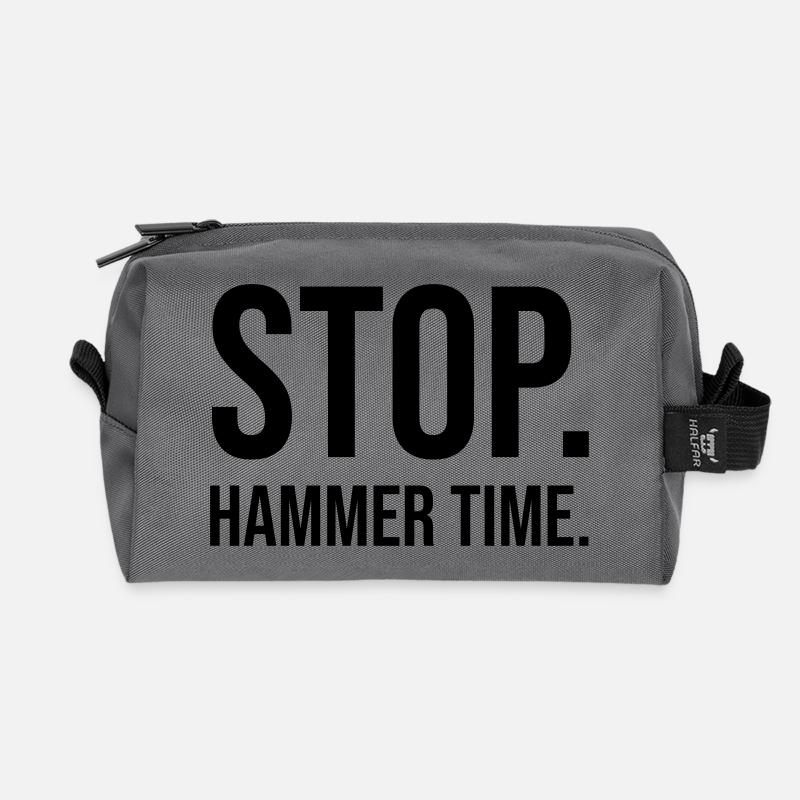 Stop Hammer time - Recycelte Kulturtasche - Anthrazit
