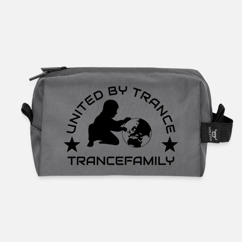 UNITED BY TRANCE - Recycled Toiletry Zip Bag - anthracite