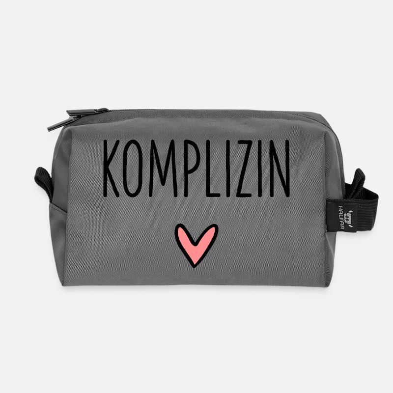 Komplizin Herz Geschenk Freundschaft Liebe - Recycelte Kulturtasche - Anthrazit