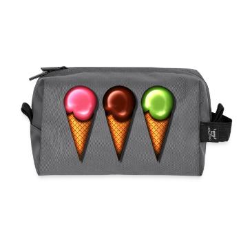 Ice Cream, Icecream, Holidays, Vacation, Summer - Recycled Toiletry Zip Bag - anthracite - Front