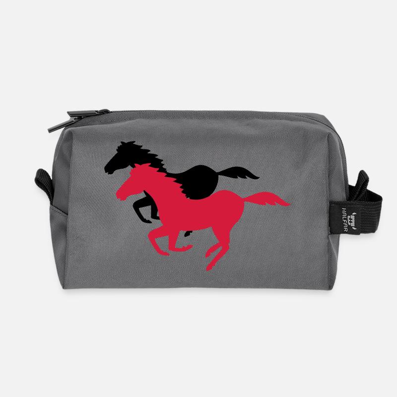 galopp pferderennen - Recycelte Kulturtasche - Anthrazit