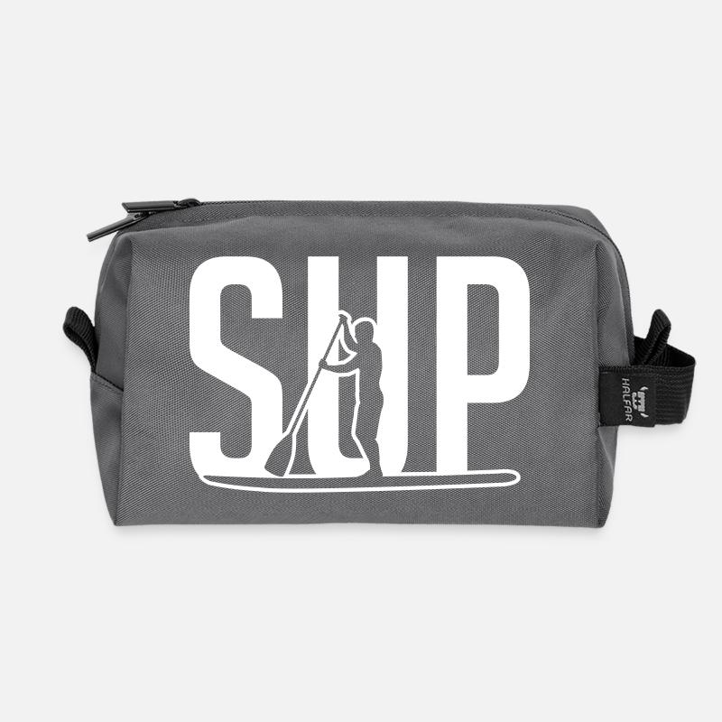 SUP - live love SUP - Stand up Paddeling - Recycelte Kulturtasche - Anthrazit