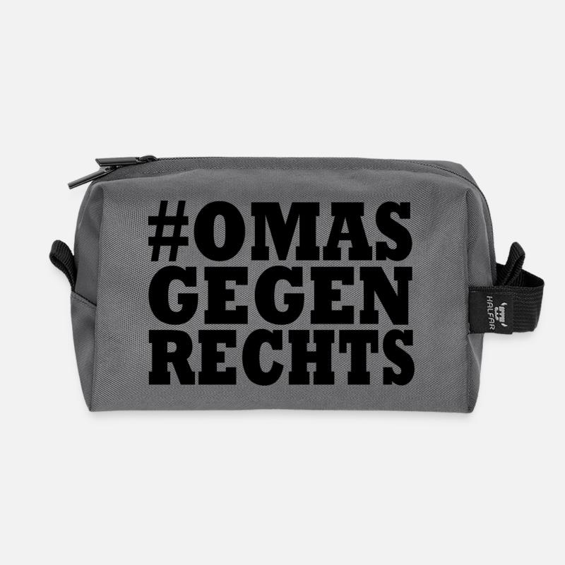 Omas gegen rechts - Recycelte Kulturtasche - Anthrazit