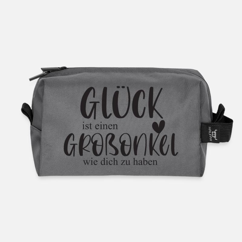 Großonkel Glück Onkel Geschenk Geburtstag Danke - Recycelte Kulturtasche - Anthrazit