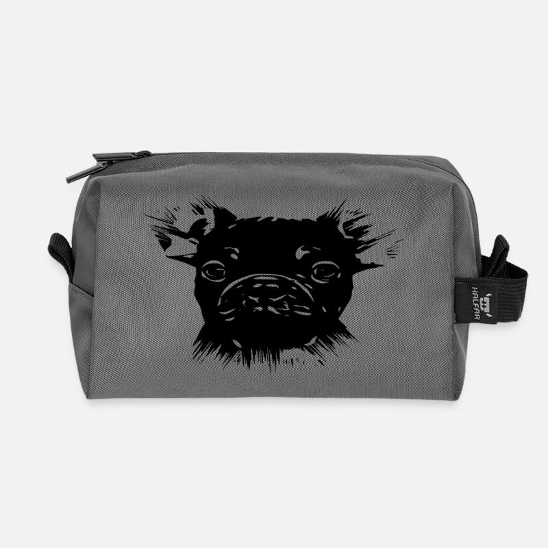 Hund - Recycelte Kulturtasche - Anthrazit
