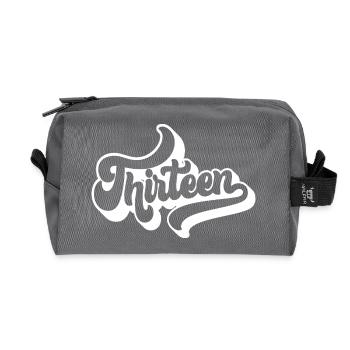 Cute 13th Birthday Gift 13 Years Old - Thirteen - Recycled Toiletry Zip Bag - anthracite - Front