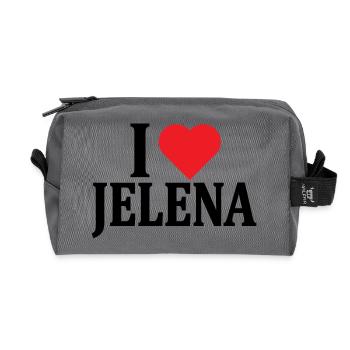 T-Shirt Ich liebe Jelena T-Shirt Geschenkidee - Recycelte Kulturtasche - Anthrazit - Vorne