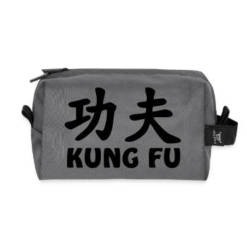 Logo du kung-fu - Trousse de toilette en tissu recyclé - anthracite - Devant