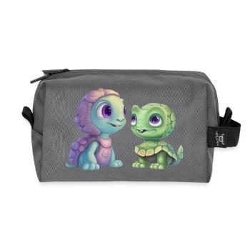 Fusion de tortues extraterrestres vertes - Trousse de toilette en tissu recyclé - anthracite - Devant