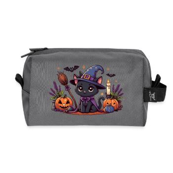 Spooky kitty Halloween 2 - Trousse de toilette en tissu recyclé - anthracite - Devant