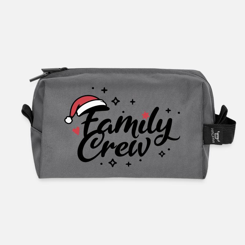 Family Crew Weihnachten - Recycelte Kulturtasche - Anthrazit