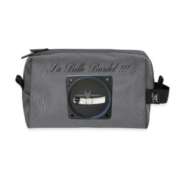 La bille bordel Haut decentré - Trousse de toilette en tissu recyclé - anthracite - Devant