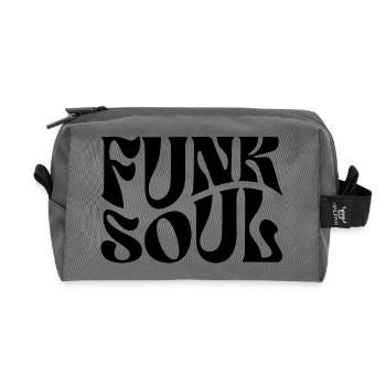 Funk Soul retro music logo design - Recycled Toiletry Zip Bag - anthracite - Front