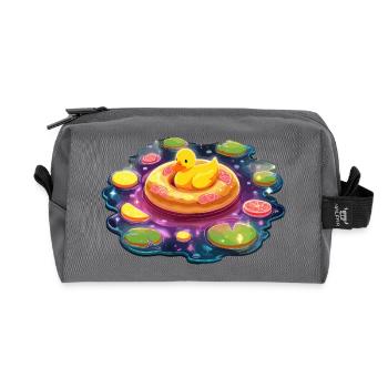 Donut-Enten im Galaxie-See - Recycelte Kulturtasche - Anthrazit - Vorne