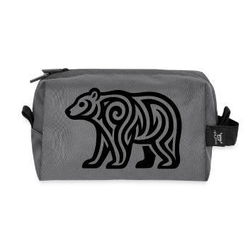 Just a Black Bear #1 / JustN-imal - Recycled Toiletry Zip Bag - anthracite - Front