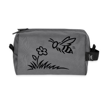 T-shirt abeille minimaliste mignon - Trousse de toilette en tissu recyclé - anthracite - Devant
