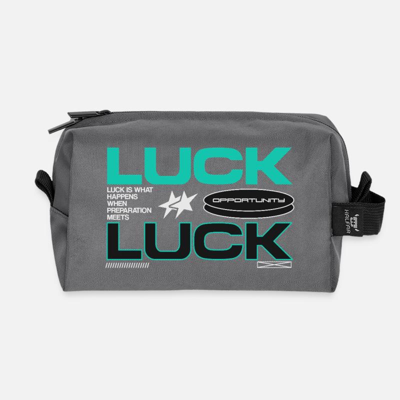 Luck & Opportunity Motiv - Recycelte Kulturtasche - Anthrazit