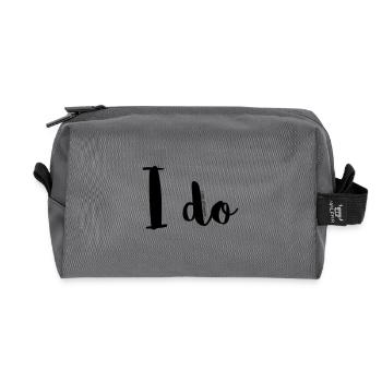 I do! - Recycled Toiletry Zip Bag - anthracite - Front