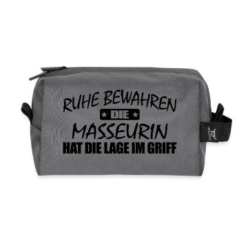 Masseurin-Ruhe bewahren-entspann dich - Recycelte Kulturtasche - Anthrazit - Vorne