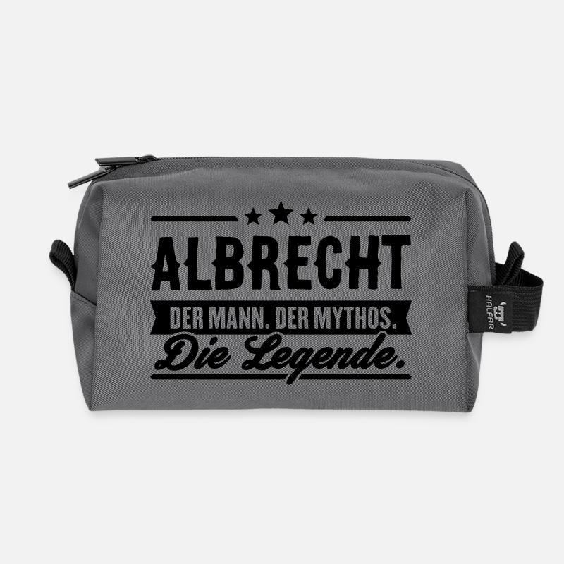 Mann Mythos Legende Albrecht - Recycelte Kulturtasche - Anthrazit