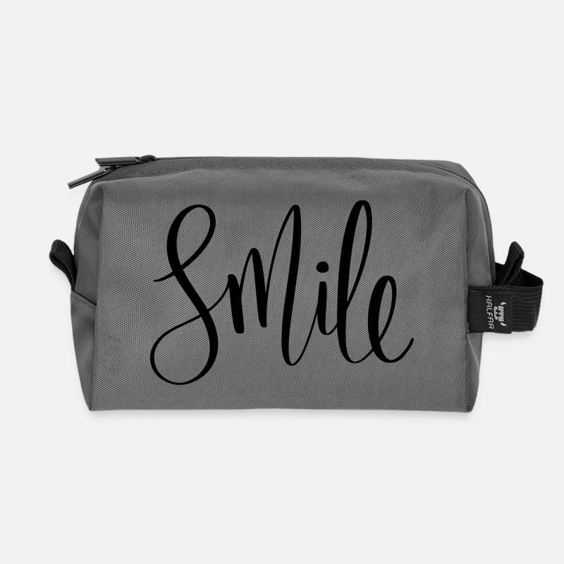 Just Smile - Recycelte Kulturtasche - Anthrazit