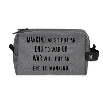 Against War Pacifism Saying Philosophy Gift - Recycled Toiletry Zip Bag - anthracite - Front